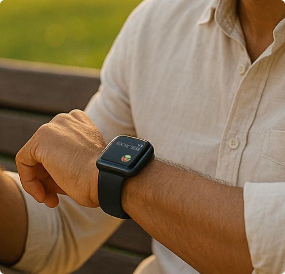 Person using medical device on chest